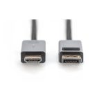 Imagen del cable adaptador Digitus 4K DisplayPort a HDMI tipo A, SKU DB-340202-010-S, ideal para video en alta definición