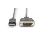 Imagen del cable adaptador DisplayPort a DVI-D marca Digitus, modelo DB-340301-030-S, ideal para conectar dispositivos con alta resolución.
