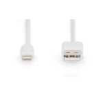 Cable de datos y carga Digitus Lightning a USB A con certificación MFI para dispositivos Apple, SKU DB-600106-010-W