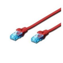 Cable de red Digitus Cat5e U-UTP en color rojo de 0,25 metros, SKU DK-1512-0025/R