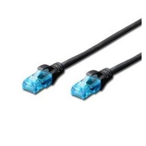 Imagen del cable de red Digitus de 15 metros en color negro, tipo Cat5e U/UTP, SKU DK-1512-150/BL, ideal para conexiones de alta velocidad