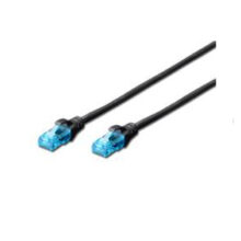 Cable de red Digitus Cat5e U/UTP, negro, con velocidad de transferencia rápida y confiabilidad para conexión de red, SKU DK-1512-200/BL.