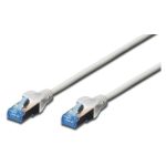 Cable de red Digitus Cat 5e F-UTP 0.25m en color gris, SKU DK-1522-0025, ideal para conexiones de alta velocidad y protección contra interferencias.