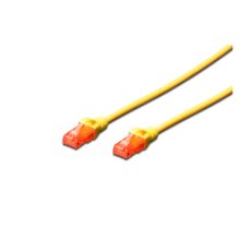 Cable de red amarilo de 10 metros, CAT6 U/UTP, modelo SKU DK-1612-100/Y, fabricado por Digitus, ideal para conexiones de alta velocidad.