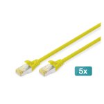 Digitus conjunto de cables de conexión CAT 6A S/FTP, 5 piezas, SKU DK-1644-A-070-Y-5. Ideal para redes de alta velocidad.