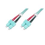 Imagen del Digitus Cable de Conexión de Fibra Óptica Multimode OM 3, con conectores SC/SC de alta velocidad y SKU DK-2522-01/3, ideal para centros de datos.