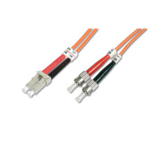 Cable de conexión de fibra óptica multimode Digitus, con conectores LC a ST diseñado para alta velocidad en centros de datos. SKU: DK-2531-02