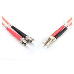 Cable de conexión de fibra óptica multimode Digitus, con conectores LC a ST diseñado para alta velocidad en centros de datos. SKU: DK-2531-02