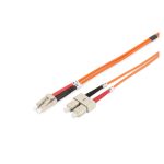 Imagen del cable de conexión multimode de fibra óptica Digitus, modelo LC/SC, SKU DK-2532-03. Ideal para cableado de centros de datos