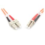 Imagen del cable de conexión multimode de fibra óptica Digitus, modelo LC/SC, SKU DK-2532-03. Ideal para cableado de centros de datos