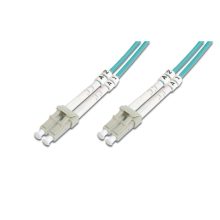 Cable de conexión de fibra óptica multimode OM 3 tipo LC a LC de Digitus, SKU DK-2533-15/3. Ideal para centros de datos, longitud de 15 metros.