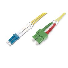 Cable de fibra óptica modo único Digitus con conectores SC (APC) a LC (PC), ideal para centros de datos, SKU DK-292SCA3LC-02