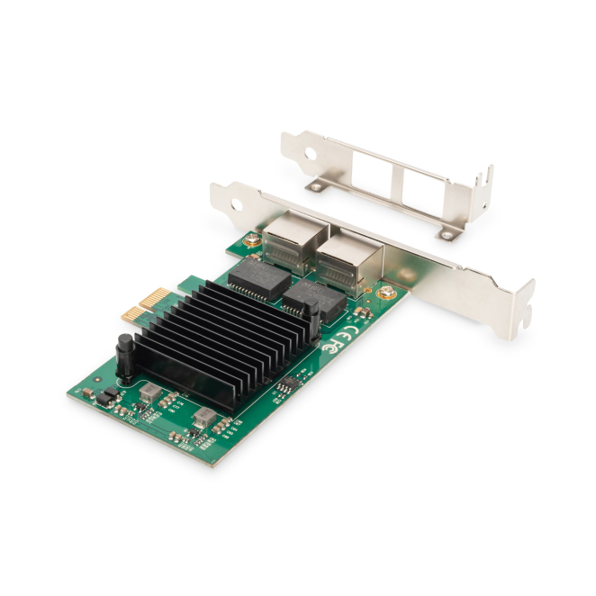 Digitus Tarjeta PCI Express Gigabit Ethernet dual, 2 puertos 2 Digitus Tarjeta PCI Express Gigabit Ethernet dual, 2 puertos detalle de los puertos