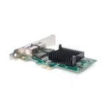 Imagen de la Digitus tarjeta PCI Express Gigabit Ethernet dual, modelo DN-10132, que incluye 2 puertos para conexión de red.