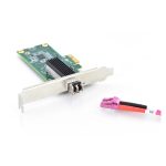 Digitus Tarjeta de red modelo DN-10160 con interfaz Express PCI y SFP Gigabit. Ideal para mejorar la conectividad de redes con alta velocidad de transferencia.