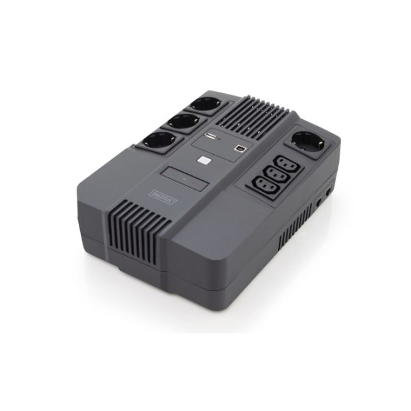 Sistema de Alimentación Ininterrumpida Digitus SAI todo en uno con capacidad de 600VA/360W y pantalla LED - DN-170110