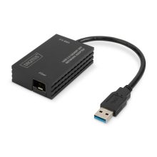 Digitus Adaptador de red SFP Gigabit USB 3.0, modelo DN-3026, adecuado para portátiles y con conexión rápida