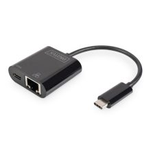 Digitus 1 adaptador USB Type-C a Gigabit Ethernet con Power Delivery, SKU DN-3027. Ideal para portátiles.