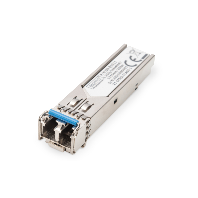 Digitus Módulo mini GBIC industrial de 1,25 Gbps y 20 km Módulo mini GBIC SFP industrial marca Digitus de 1,25 Gbps, alcance de 20 km, SKU DN-81011
