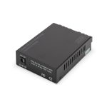 Convertidor de medios Digitus modelo DN-82124 con conectores SC para multimodo y monomodo, ofrece conexión Gigabit.