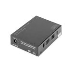 Vista del convertidor de medios Digitus SFP Gigabit multimodo y monomodo, modelo DN-82133. Ideal para conexiones de fibra óptica de alto rendimiento.