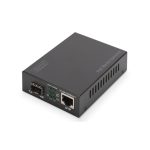 Convertidor de medios Gigabit PoE de la marca Digitus con conexión RJ45 y SFP, modelo SKU: DN-82140