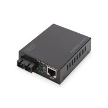 Convertidor de medios Digitus para redes Gigabit PoE con conexiones RJ45 y SC multimodo, modelo DN-82150