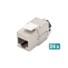 Juego de 24 unidades del módulo keystone apantallado Digitus CAT 6A con organizador de cables inteligente. SKU: DN-93617-24.