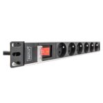 Digitus Socket Strip con aluminio, 8 tomas CEE 7/5 y cable de 2 m con enchufe de seguridad, SKU DN-95402-1-FR