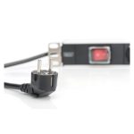 Digitus Regleta de enchufes de aluminio con 7 tomas de tierra, enchufe de seguridad y cable de 2 metros. SKU DN-95402