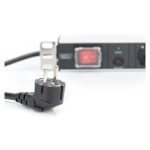 Imagen de la Regleta Digitus con perfil de aluminio, 7 tomas de tierra y enchufe de seguridad. SKU: DN-95403