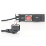 Digitus Regleta de enchufes con perfil de aluminio y conmutadores DN-95407. Incluye 7 tomas de tierra y cable de 2 m con protección de sobretensión.