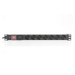 Digitus Regleta de enchufes con perfil de aluminio y conmutadores DN-95407. Incluye 7 tomas de tierra y cable de 2 m con protección de sobretensión.