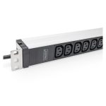 Digitus Regleta de enchufes con perfil de aluminio, 12 enchufes, cable de alimentación de 2 m para enchufes con contacto de puesta a tierra, SKU DN-95426