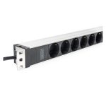 Digitus Regleta de enchufes de aluminio, 8 enchufes con contacto de puesta a tierra, cable de alimentación de 2 metros y conector IEC C20. SKU: DN-95428