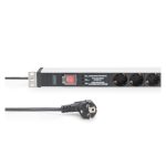 Digitus Regleta de enchufes con perfil de aluminio, protección contra sobrecarga, filtro de red integrado y 5 enchufes - SKU: DN-95433