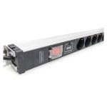 Digitus Regleta de enchufes con perfil de aluminio, conmutador, protección contra sobretensiones, 12 enchufes con contacto de puesta a tierra, SKU DN-95435