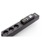 Imagen de la unidad de distribución de energía Digitus DN-IP-V-2-18E, que cuenta con 18 salidas AC y diseño 0U en color negro.