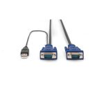 Cable KVM USB Digitus para consolas KVM, modelo DS-19233, con dos conectores para control múltiple de dispositivos