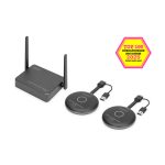 Sistema de Colaboración Inalámbrico Digitus Click & Present Pro con conectividad avanzada, modelo DS-55317, ideal para videoconferencias.