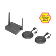 Sistema de Colaboración Inalámbrico Digitus Click & Present Pro con conectividad avanzada, modelo DS-55317, ideal para videoconferencias.