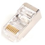 Conector RJ45 gris de Digitus, modelo X-ML-5F-EZ, ideal para cableado de red.