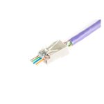 Conector RJ45 Digitus X-ML-6F-EZ en colores gris y transparente para soluciones de cableado de red