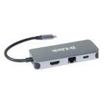 D-Link DUB-2335 base para portátil y replicador de puertos USB Tipo C en color gris con conexiones alámbricas, SKU DUB-2335