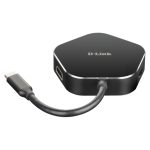 D-Link DUB-M420 base para portátil y replicador de puertos alámbrico Thunderbolt 3, aluminio negro, SKU DUB-M420