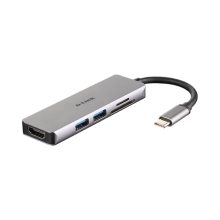 D-Link DUB-M530 base para portátil y replicador de puertos alámbrico USB 3.2 Gen 1 Type-C en color aluminio, SKU DUB-M530