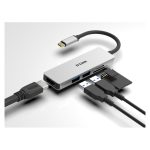D-Link DUB-M530 base para portátil y replicador de puertos alámbrico USB 3.2 Gen 1 Type-C en color aluminio, SKU DUB-M530