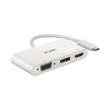 Imagen de la base para portátil y replicador de puertos D-Link DUB-V310. Es alámbrica con USB 3.2 Gen 1 (3.1 Gen 1) Type-C y de color blanco. SKU: DUB-V310.