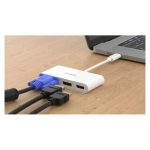 Imagen de la base para portátil y replicador de puertos D-Link DUB-V310. Es alámbrica con USB 3.2 Gen 1 (3.1 Gen 1) Type-C y de color blanco. SKU: DUB-V310.