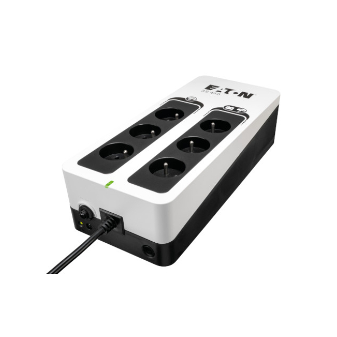 Eaton 3S450F UPS con 6 salidas y 450VA de capacidad Eaton 3S450F sistema de alimentación ininterrumpida con 0.45 kVA, 270W de potencia y 6 salidas AC, SKU 3S450F